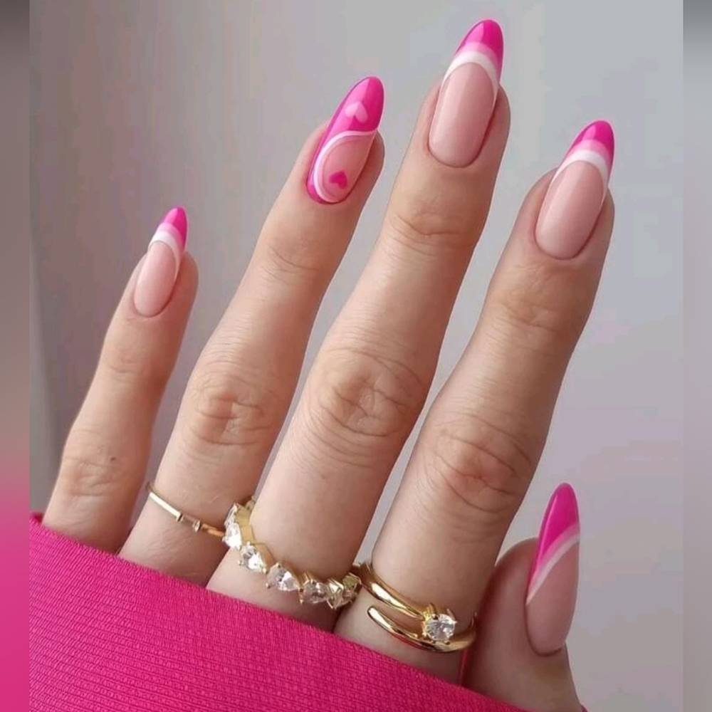Pink Press on Nails